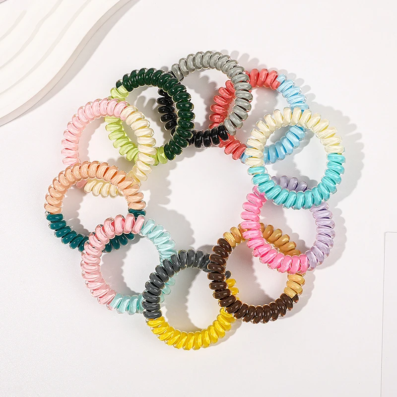 Yucat  Korean Women Fashion Gift Hair Ties Phone Rubber Rings Hot Elastic Hairbands Girls Two-color Splicing Telephone Hair Ties