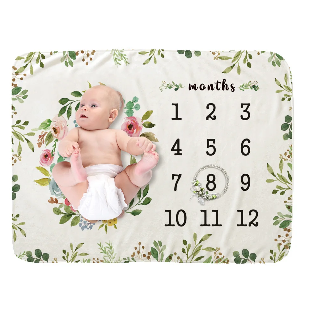 
High Quality Super Soft Plush organic baby milestone blanket bear photography background 