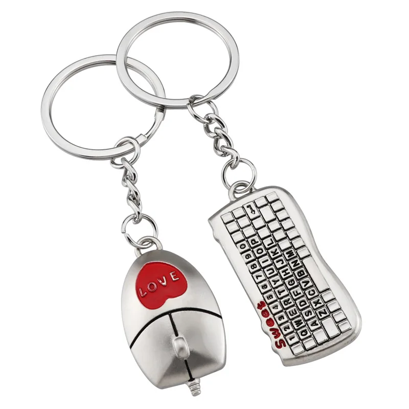 Mouse Keyboard Couple Keychain Metal Pendant Creative Computer Business Promotion Small Gift