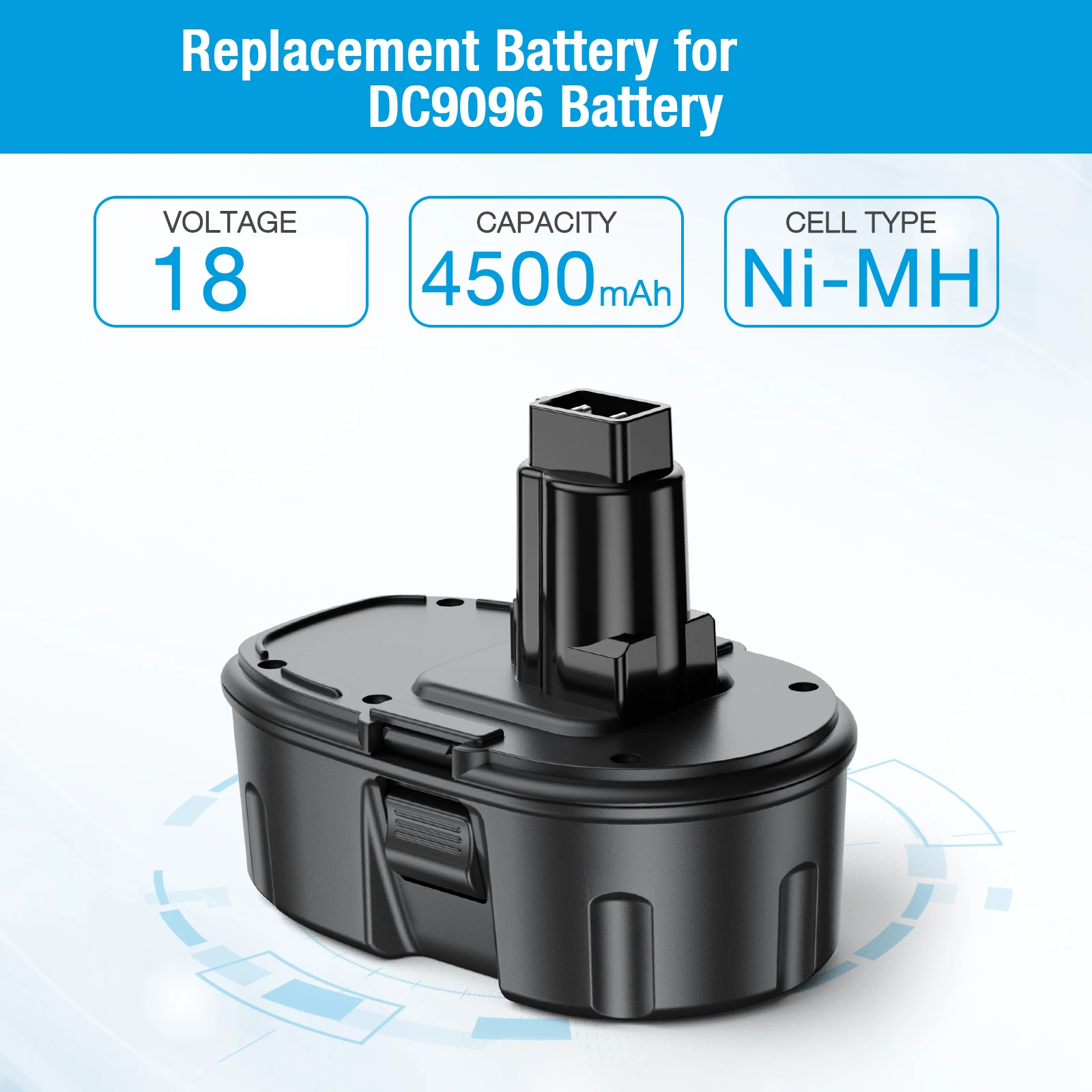 4500Mah 18Volt Rechargeable Nimh DC9096 DC9098 Replacement Battery Pack Power Tool Battery For De walt 18 volt Power Tools