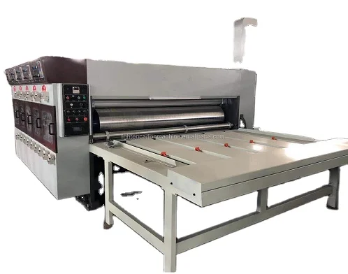 Pizza box making machine Semi automatic 4 color flexo printing slotting die cutting machine for carton box maker
