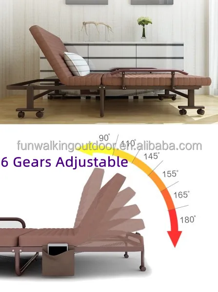 Modern Style Single Size 70cm Width Living Room Bedroom Comfortable Easy Foldable Folding Metal Sofa Bed for Adults