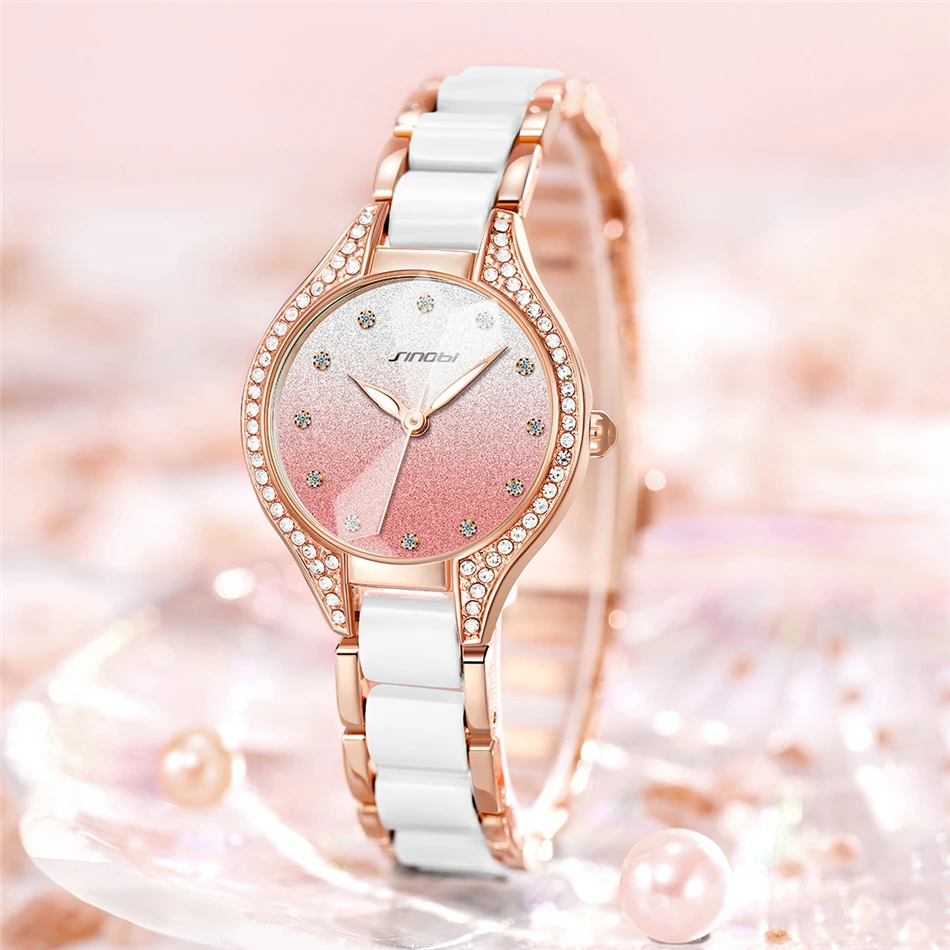 2021 factory explosion model ladies watch ceramic diamond fashion quartz watch waterproof  female brand  Feminine Bracelet Watch