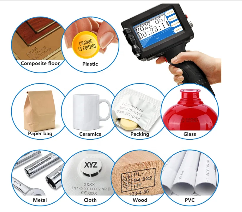 Handheld Mini Inkjet Printer 12.7 Mm TIJ Printer for Barcode Logo QR Code Image and Date Printing Thermal Inkjet Encode