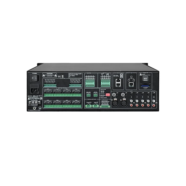 8 Zones digital microprocessor-controlled EN54 voice alarm amplifier for voice evacuation announcements Emergency Broadcast