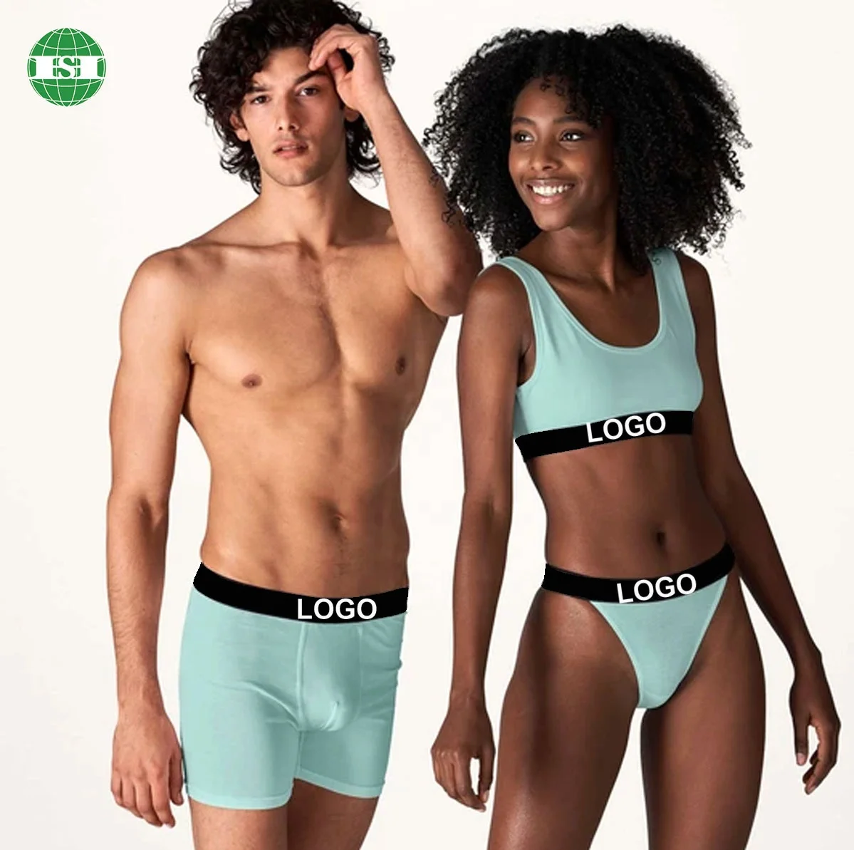 Custom brand name lettering waistband cotton/spandex underwear thongs for women