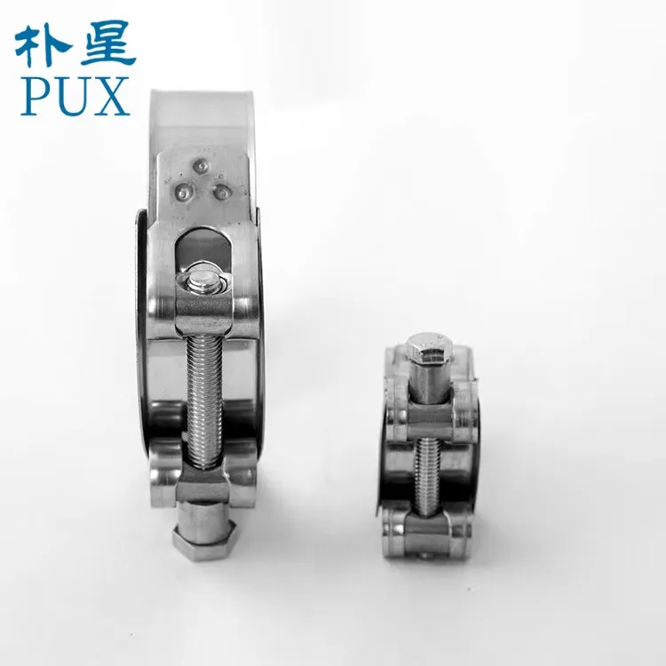 Factory Customized  Stainless Steel Single Head Solid Strong Heavy Duty T-Bolt Hose Clamp for exhaust Pipe