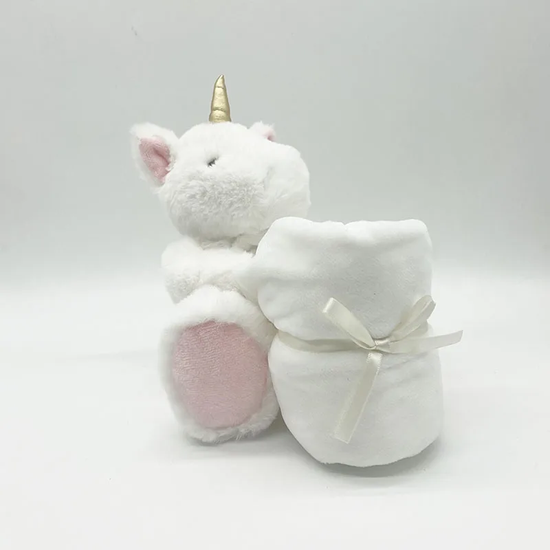 Customized New born Baby stuffed Blanket Safety Blanket with Plush Custom Animal Security Blanket