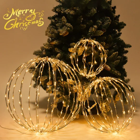 Уличное 3D украшение для улицы водонепроницаемые светодиодные рождественские фонари подвесные гигантские шары елки светодиодная 3d Сфера большой мотив