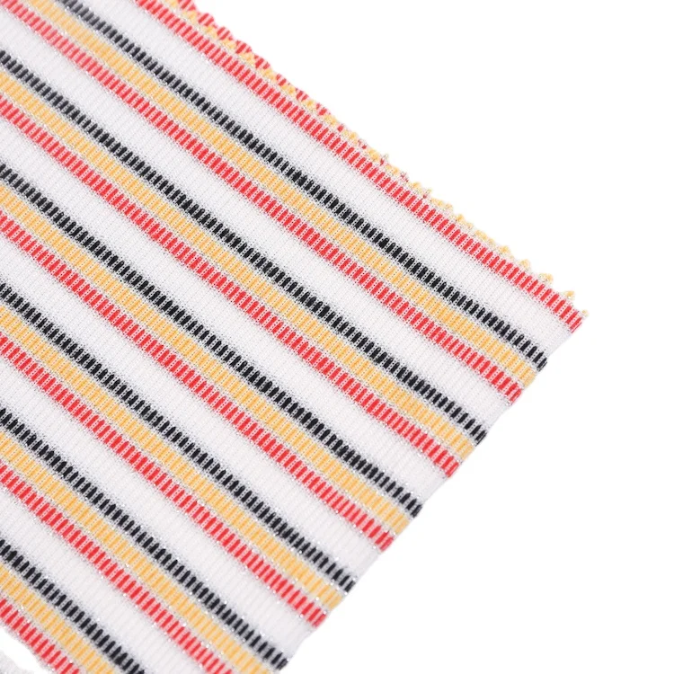 2021 new design colorful micro rib 100% polyester stripe jersey knit fabric