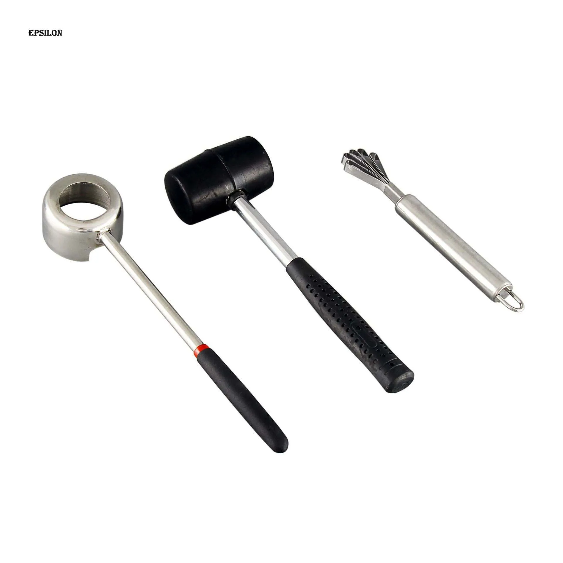Epsilon 2021 new rubber handle stainless steel coconut opener coconut tools coconut tool opener