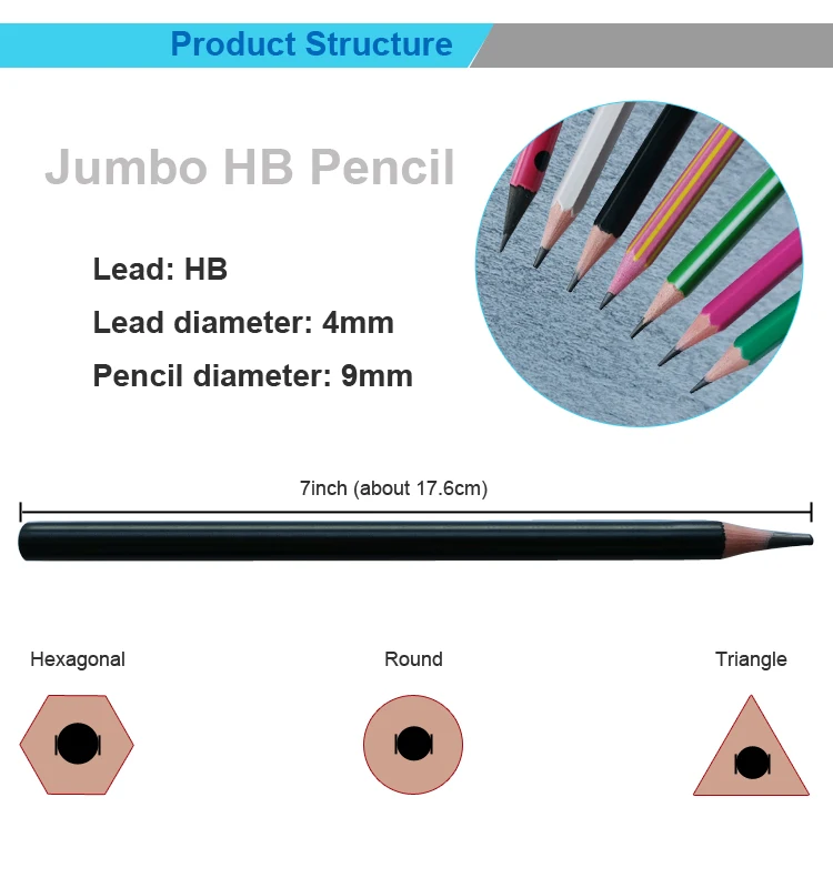 Wholesale good feedback 7.5 Inch Plastic HB Lead Pencils with Ring and White Eraser