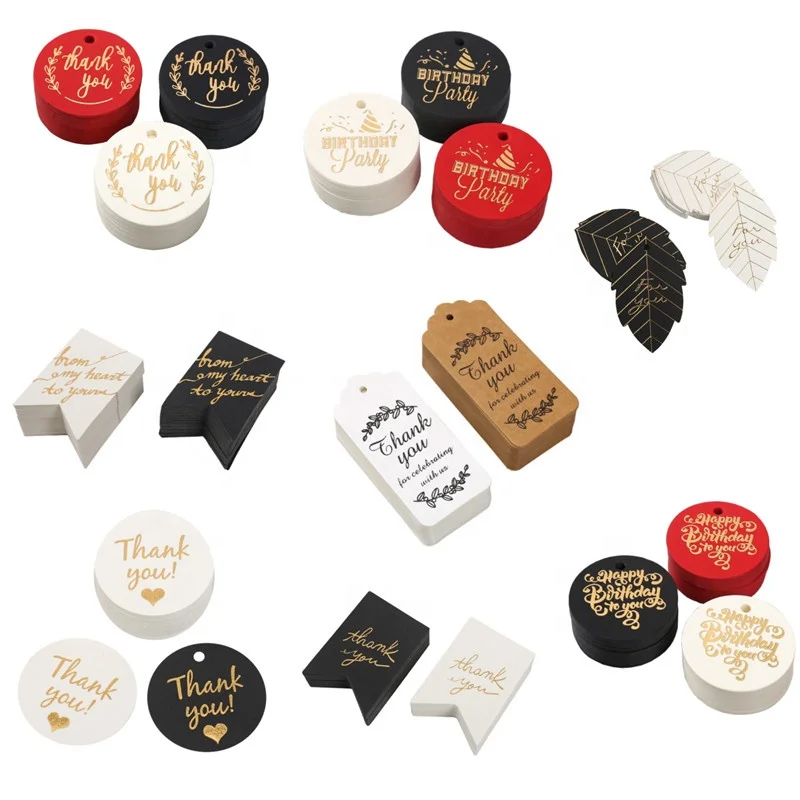 Multi Style Festival Thank You Gift Tags Christmas Wedding Birthday Party Packaging Hang Tags Decoration