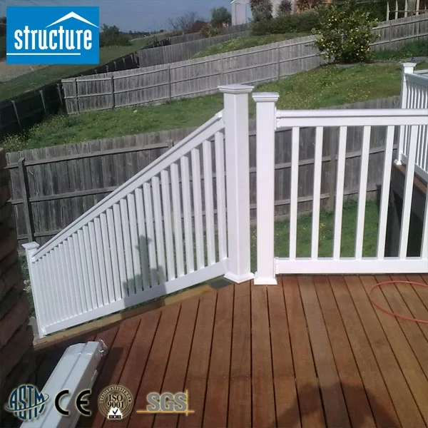 Outdoor Custom Size White PVC Plastic Vinyl Stair handrail