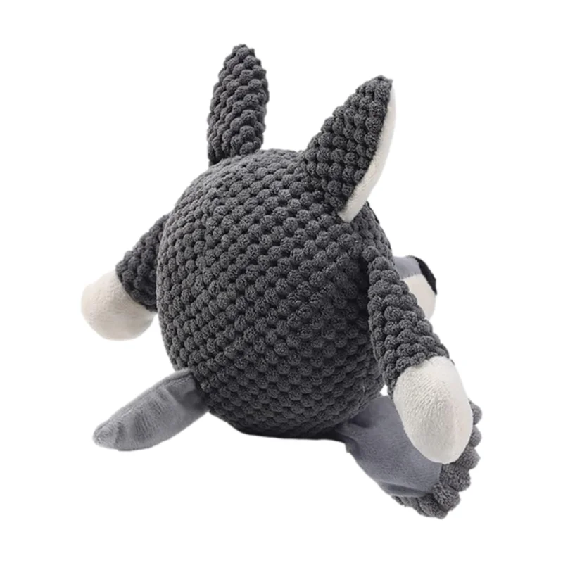 New Design Pet Plush Toy Teeth Cleaning Cartoon Kawaii Animal Shape Fox Wolf Raccoon Washable Squeak Dog Bite Toy