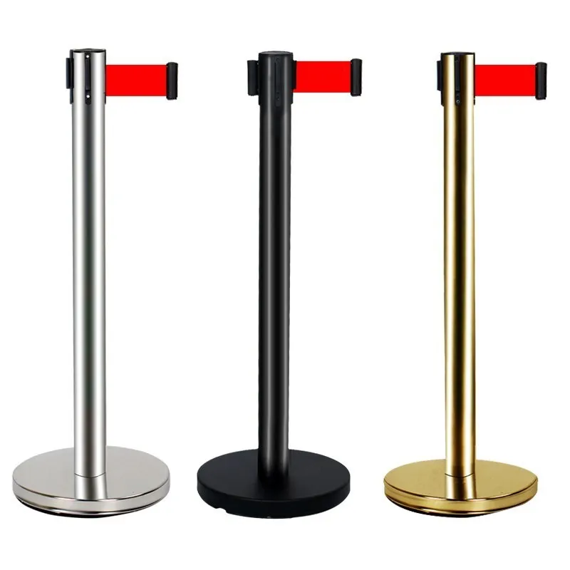 Good quality  Crowd control queue management stanchions stainless steel retractable belt barrier