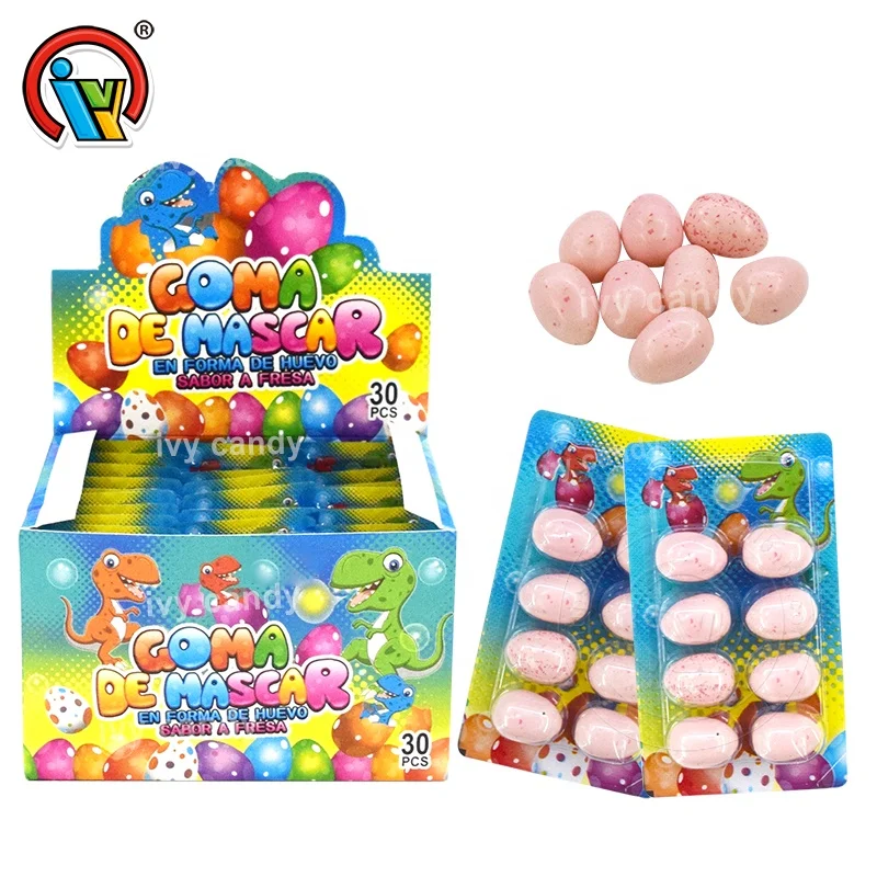 New product strawberry flavor dinosaur egg chewing gum candy factory
