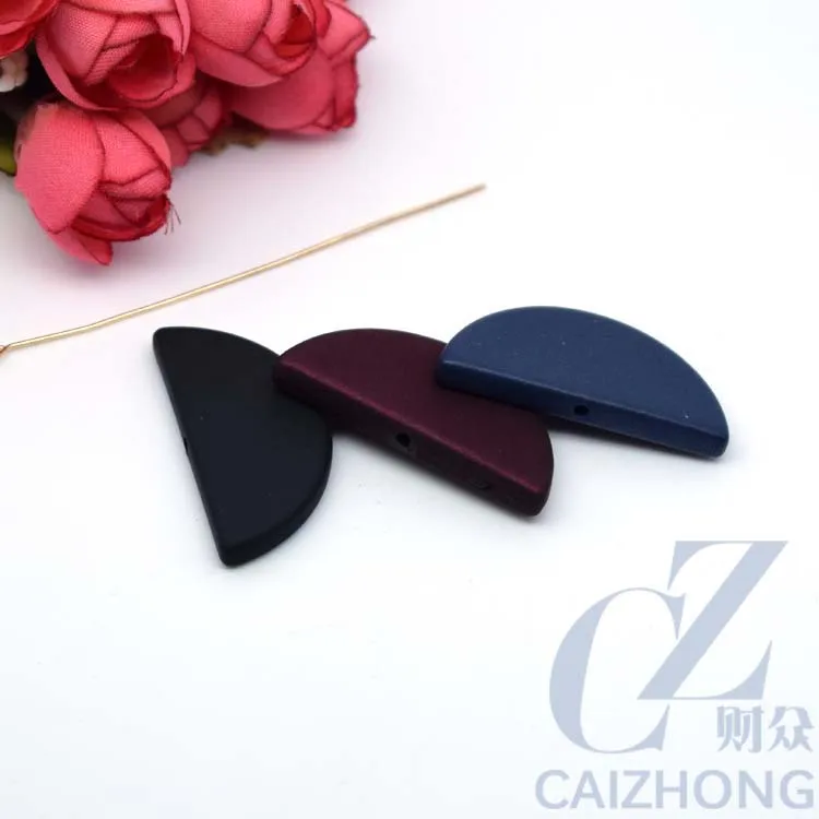 hot sell half circle plastic beads bracelet diy accessory waist beads matt acrylic beads for making jewelry
