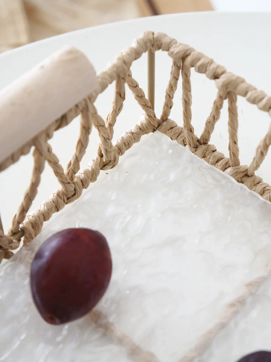 High Quality Paper rope Basket Wholesale Hand Woven Storage Baskets With Wooden Stick Handles