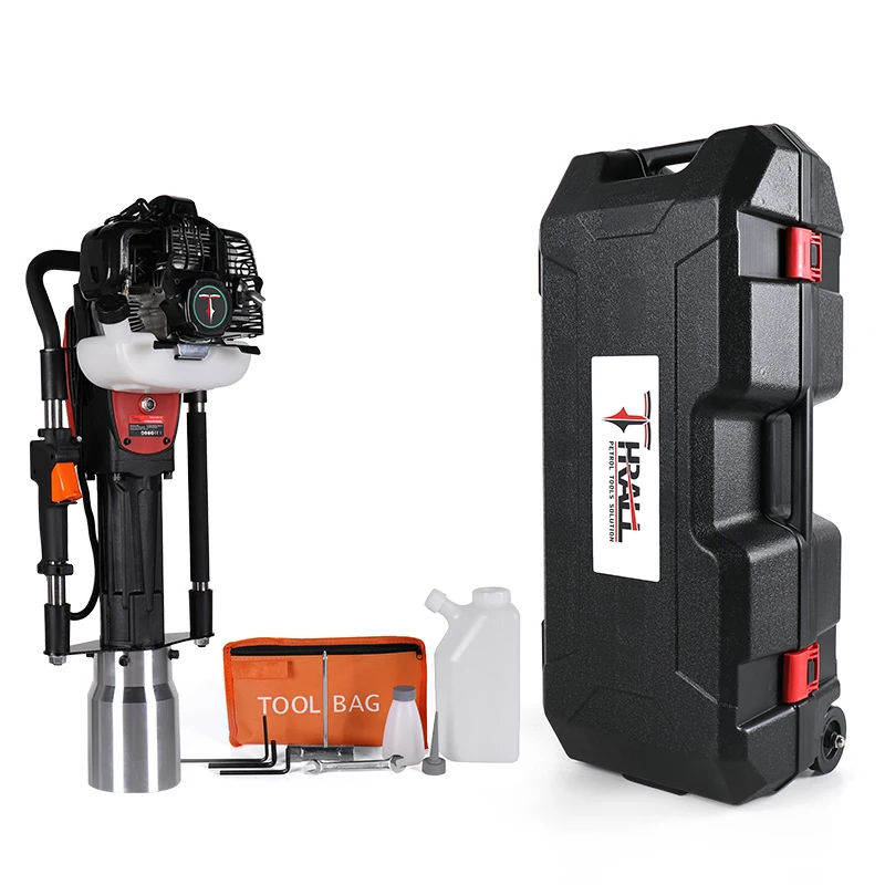 Powerful 2 Stroke Petrol Fence Knocker Post Driver Single-cylinder mixed oil Pile Driver 120mm