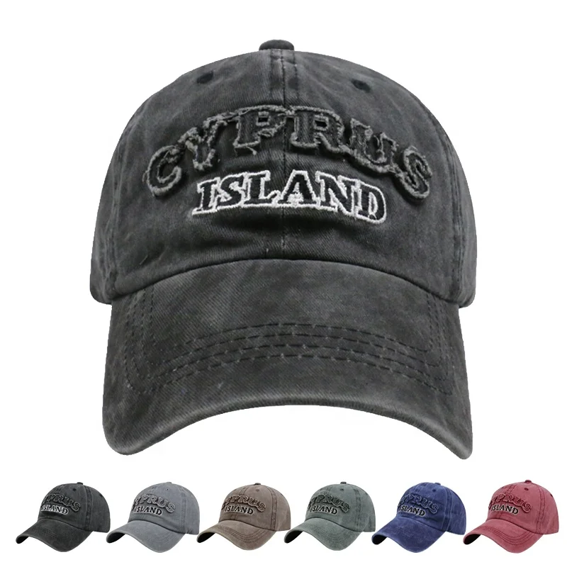 Бейсболка в европейском и американском стиле, винтажная потертая Кепка с вышивкой в виде папы, острова Кипра, с надписью