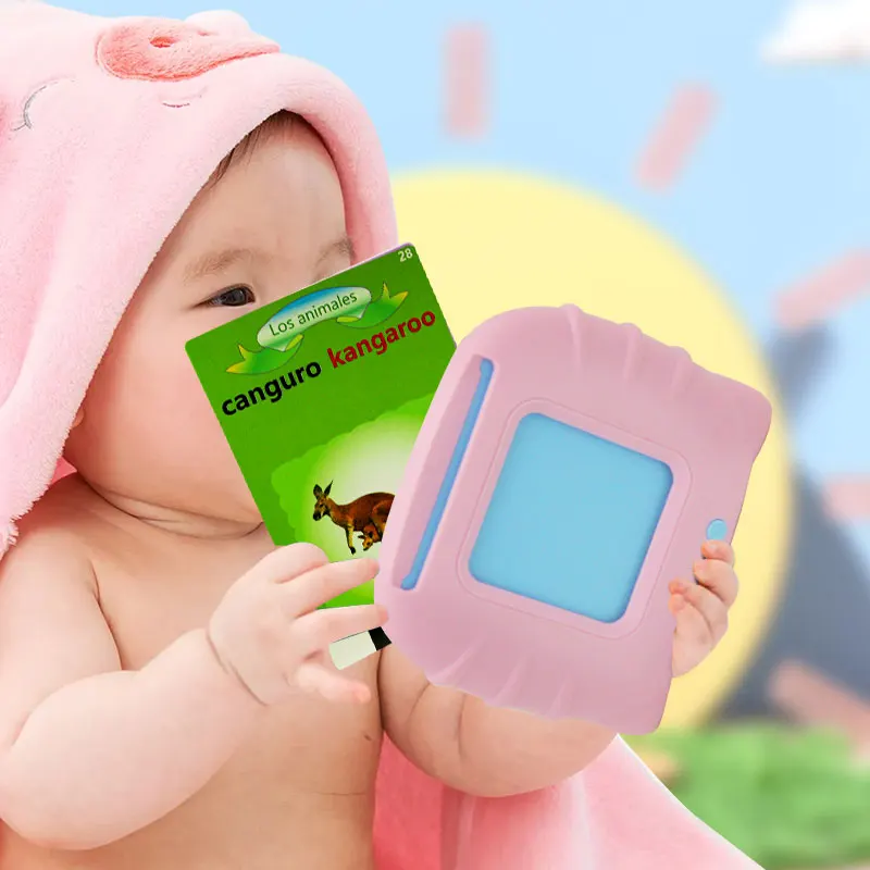 112 Pcs Cards 224 Words Enlightenment Toy  Spanish & English Talking Flash Cards Customized Boys Girls 2- 6 years Voiced Early