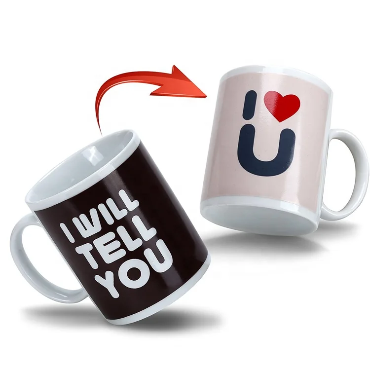  manufacturer porcelain cup hot gifts printing customized logo ceramic magic mugs color change