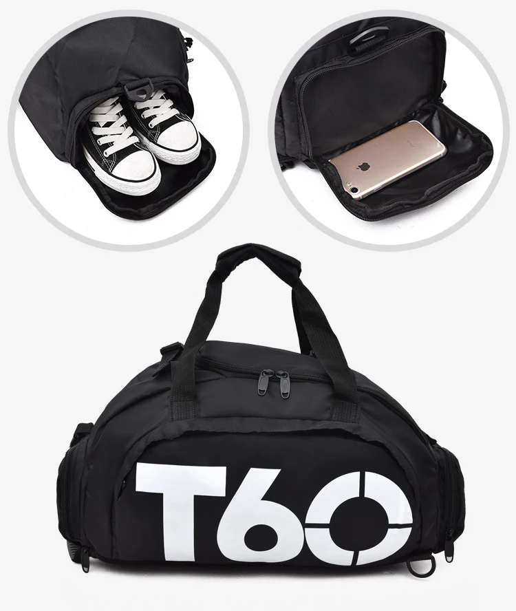 Weekender dry and wet separation yoga fitness workout T60 Duffle travel Sports gym Bag with shoes compartment custom logo