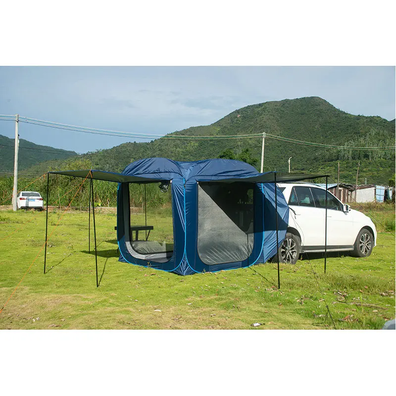 Pop Up Car Rear Tent Outdoor Camping Hiking Sunshade Tents Waterproof Windproof Self-driving Tour Car Rear Awning Trunk Tents