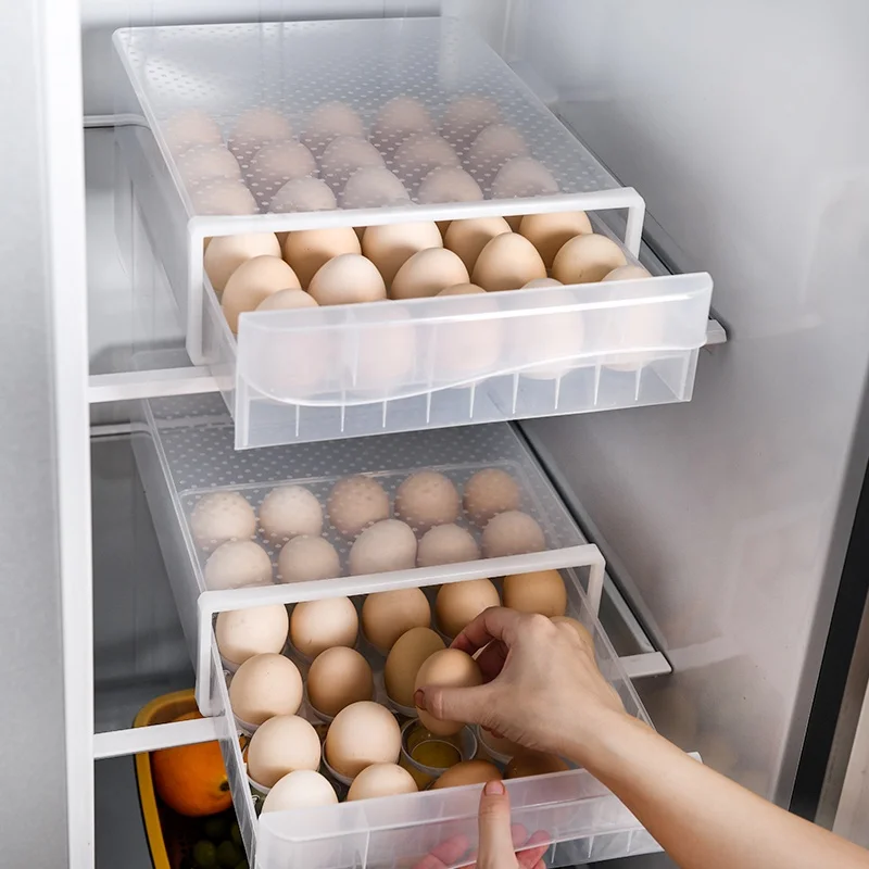 30 eggs storage box refrigerator modern chicken grid drawer type egg storage boxs & bins egg storage