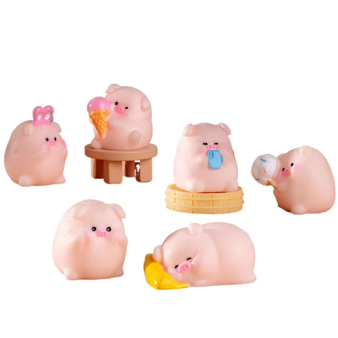 chenjun landscape cute piglet doll blind box resin arts and crafts decoration accessories car desktop kitchenware