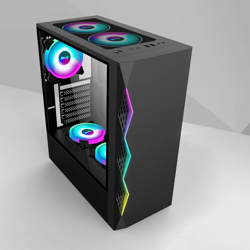  OEM Desktop with RGB LED Strip Computer gaming case PC Tower for