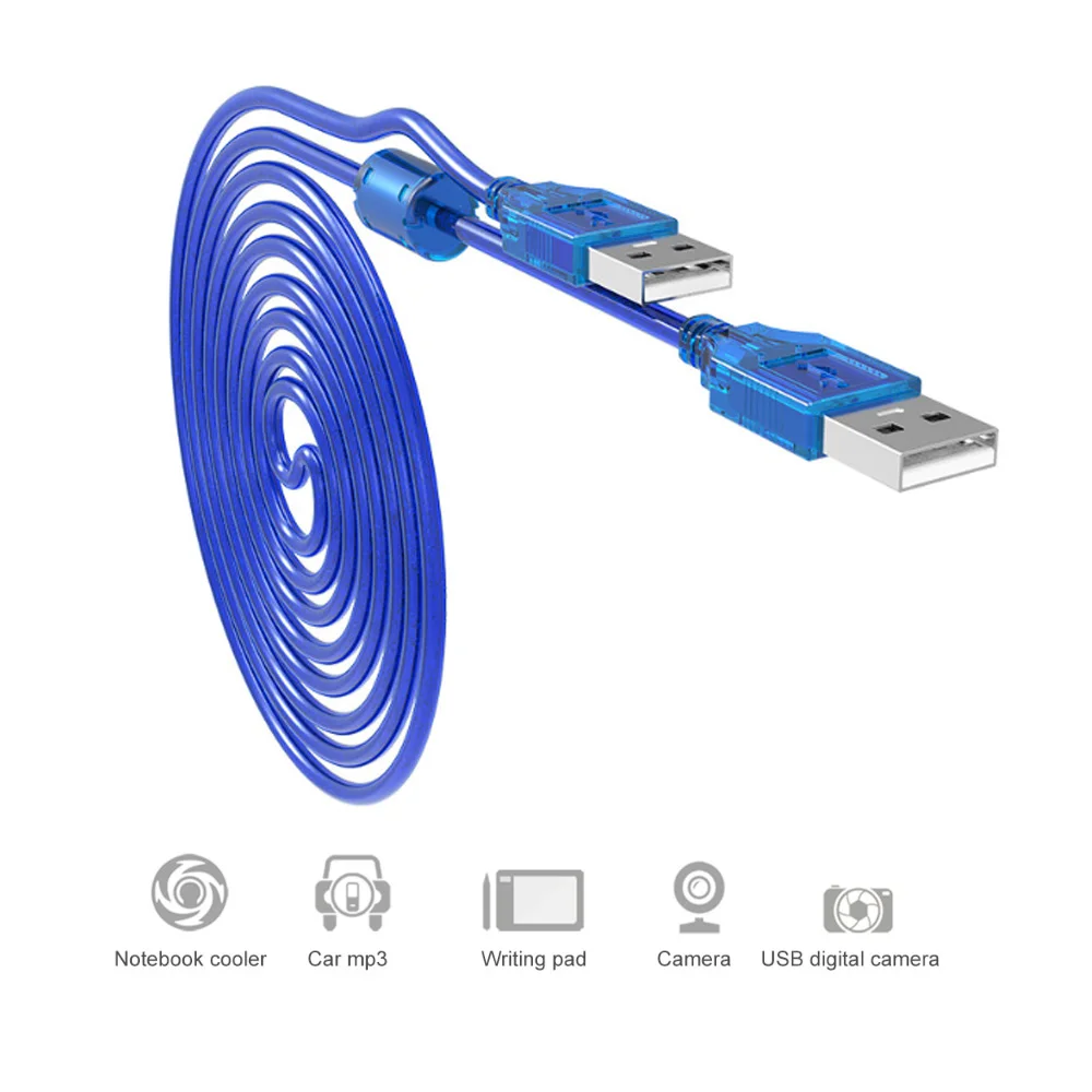 Bulk Price Oem Service Transparent Blue USB 2.0 A Male To  B Female Data Print Cable 6ft Usb Printer Cable With Braided