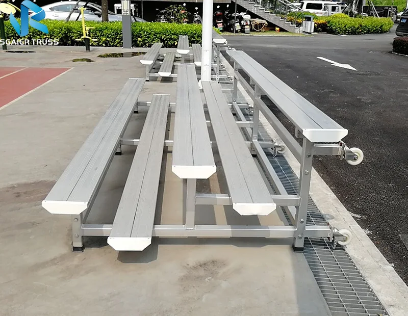 Indoor Gym Bleacher Outdoor Mobile Aluminum Bleacher with Plastic Chair