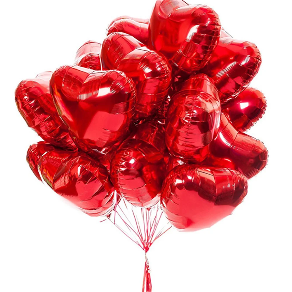 Helium Foil Balloons, 18 Inch Heart Shaped  Decorations Birthday Wedding Party Balloons//