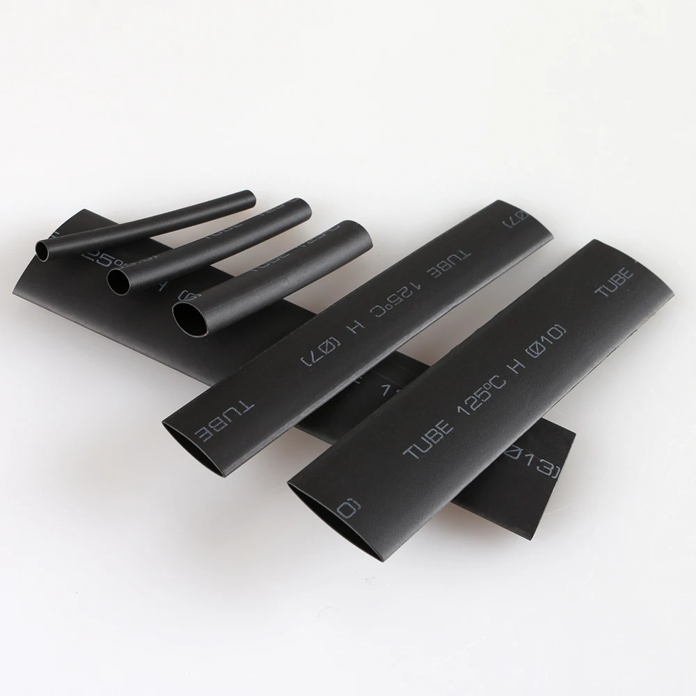 127pcs/set Assorted Heat Shrink Tube Black Wire Wrap Electrical Insulation Cable Sleeving 2-13mm