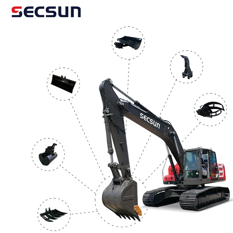 Тяжелый гусеничный экскаватор SECSUN 15 тонн 23 тонны 33 38 Большой Гусеничный Экскаватор с джойстиком
