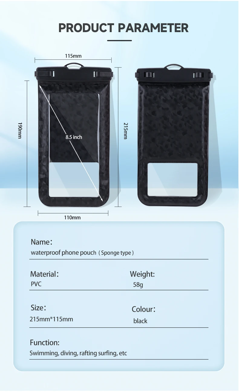 Universal Waterproof Phone Case IPX8 Waterproof Phone Pouch Dry Bag Compatible for iPhone Galaxy Outdoor Bag