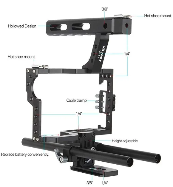 Viltrox Video Cage Kit Stabilizer VX-11 Aluminum Alloy Film Movie Making System for Sony A7/A7R LDC Mirrorless Camera Camcorder