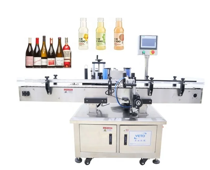 YETO Automatic round bottle jar can tin drum barre sticker labeling machine for plastic bottle and glass bottle