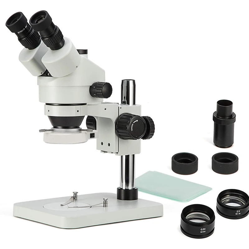 2021 SWIFT High Quality Trinocular 0.5X, 2X auxiliary objectives Soptop Microscope Stereo with Plain stand