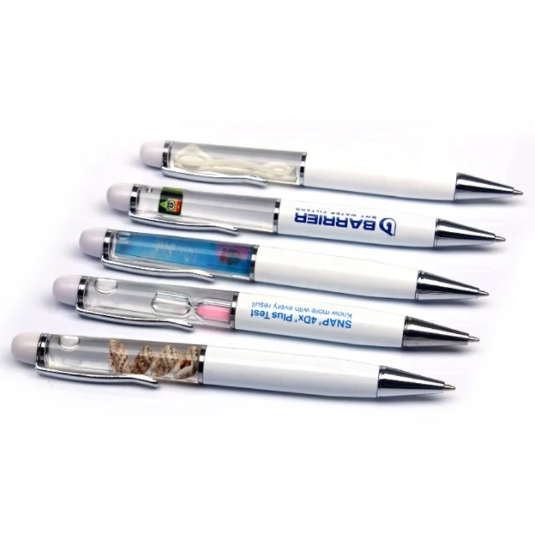 Popular metal floating twist ball Pen custom 3D shape floater inside floating liquid ballpoint pen for gift or promotion