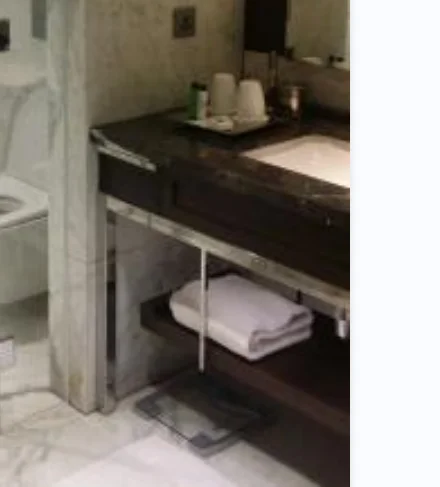 polished chrome Bathroom cabinet modern style stainless steel frame PVC water proof bathroom furniture with iron frame