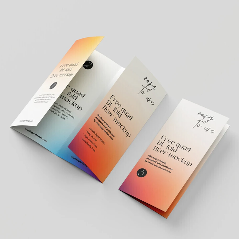Custom Premium Coated Paper Logo Printing Folding Flyer Catalogue Pamphlet Brochure Booklet Instruction Manual Leaflet Printing