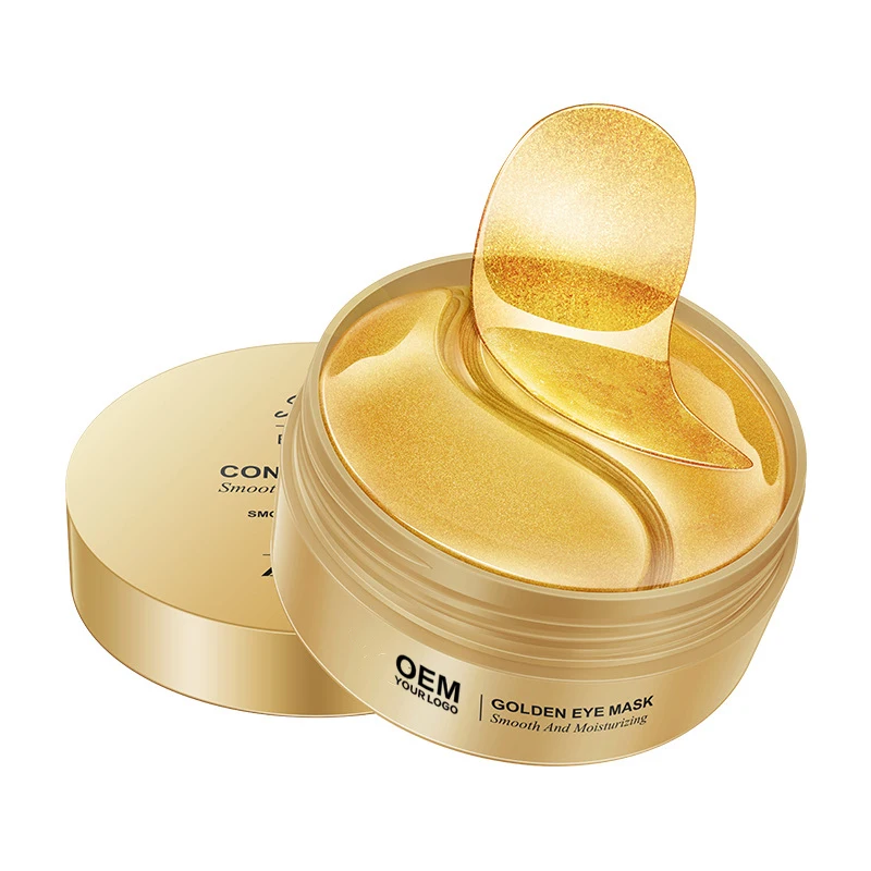 Частная этикетка с покрытыем цвета чистого 24 каратного золота кругов под глазами маска анти-старения аминокислоты и коллагена подушечки для глаз против маски темных возле легко снимается