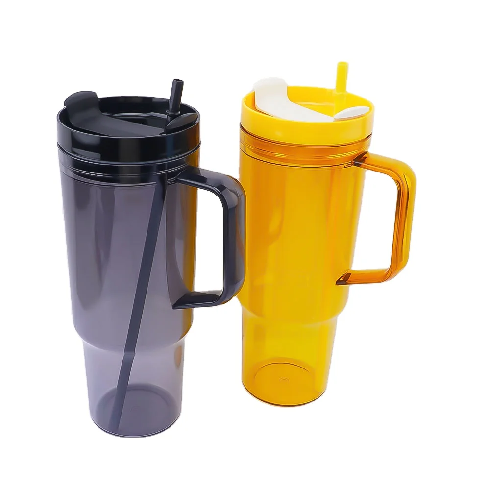Morden 40oz Tritan Beer Tumbler Large Capacity Customizable Double Wall Party Plastic Cups with Lid Straw Contemporary Design