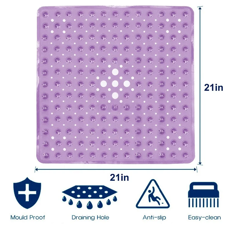 European trendy design Amazon safety PVC non slip bubble bath mat anti skid bathtub kids shower mat with drain hole suction cups