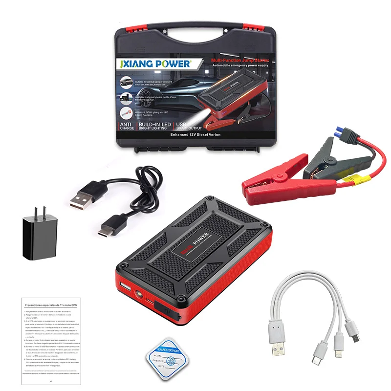 49800mAh Portable Car Jump Starter Power Bank Powerbank Jump Starter Multifunction Vehicle Jumper Cable Car Battery Charger