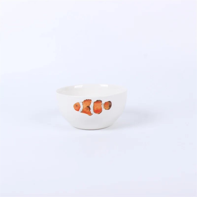 Sea coral porcelain dinnerware set ceramic for 6, hotel restaurant porcelain tableware set serving food bowls and plates