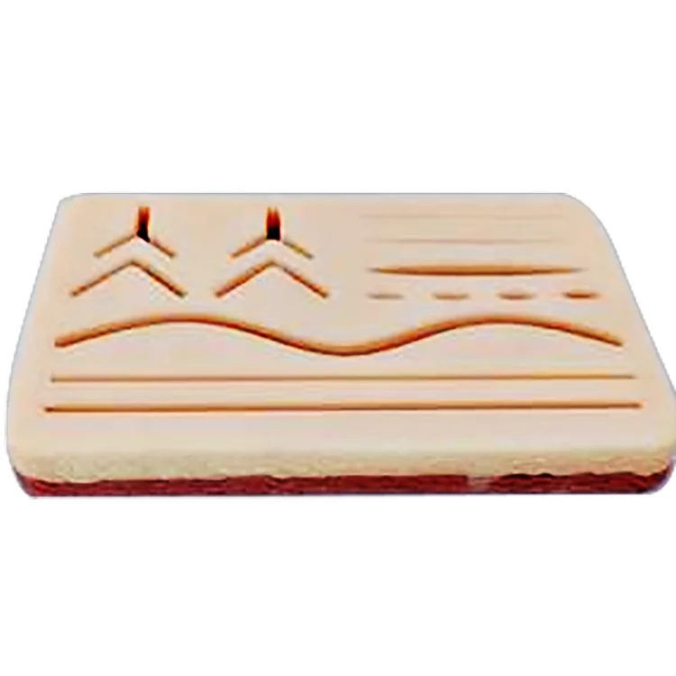 Medical Science Teaching Resources Durable Use Skin Silicone Suture Training Pad model with Cut Wound